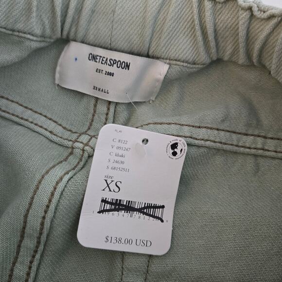 Free People x OneTeaspoon Teal Drawstring Relaxed Jeans Size XS - Picture 8 of 10